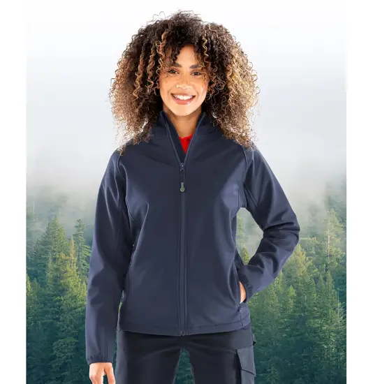 Softshell con cappuccio a 3 strati stampabile riciclato da donna Result Recycled