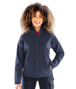 Softshell con cappuccio a 3 strati stampabile riciclato da donna Result Recycled