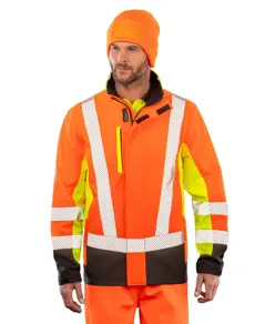 Softshell di sicurezza a 3 colori riciclato a 3 strati stampabile Result Recycled