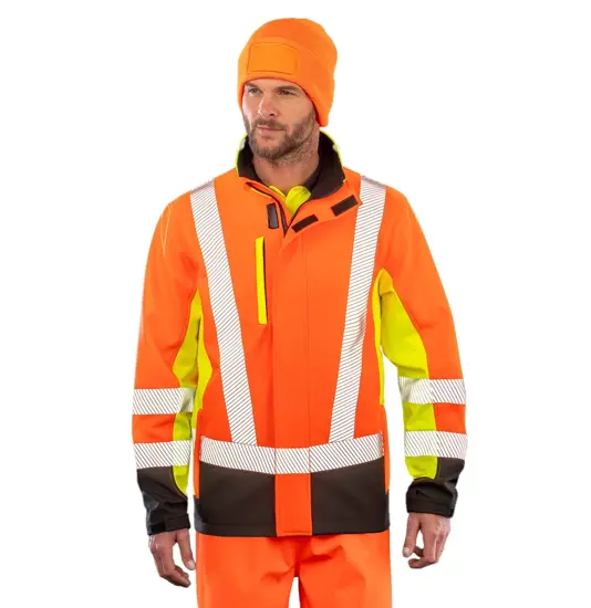 Softshell di sicurezza a 3 colori riciclato a 3 strati stampabile Result Recycled