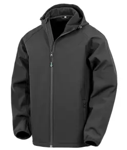 Softshell riciclato a 3 strati stampabile con cappuccio Result Recycled
