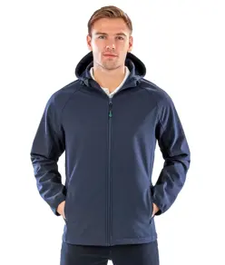 Softshell riciclato a 3 strati stampabile con cappuccio Result Recycled