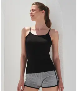 Top con spalline sottili elasticizzato Feel-good donna SF