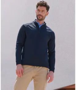 Top con zip a ¼ e finitura traspirante Henbury