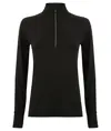 Top donna a manica lunga con zip a ¼ Tombo