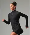 Top donna a manica lunga con zip a ¼ Tombo