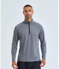 Top performance a maniche lunghe con zip a ¼ uomo TriDri® TriDri