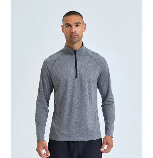 Top performance a maniche lunghe con zip a ¼ uomo TriDri® TriDri