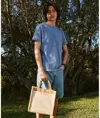 Tote bag midi in juta con tasca in cotone Westford Mill