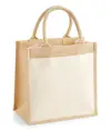 Tote bag midi in juta con tasca in cotone Westford Mill