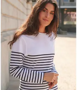 T-shirt a righe bretoni a maniche lunghe Front Row