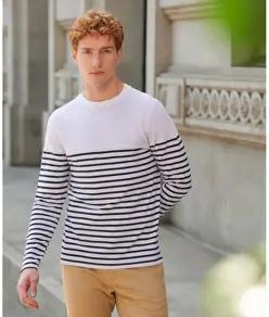 T-shirt a righe bretoni a maniche lunghe Front Row