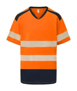 T-shirt alta visibilità con colletto alla coreana comfort (HVJ430) YOKO