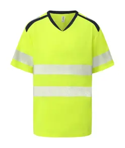 T-shirt alta visibilità con colletto alla coreana comfort (HVJ430) YOKO