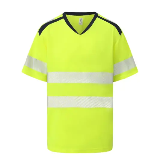 T-shirt alta visibilità con colletto alla coreana comfort (HVJ430) YOKO