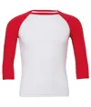 T-shirt baseball unisex triblend con maniche a ¾ Bella Canvas