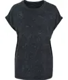 T-shirt da donna con lavaggio acido e spalle scese Build Your Brand