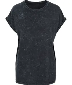 T-shirt da donna con lavaggio acido e spalle scese Build Your Brand