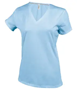 T-shirt donna a maniche corte con scollo a V Kariban