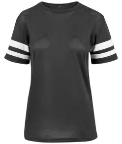 T-shirt donna a righe in mesh Build Your Brand
