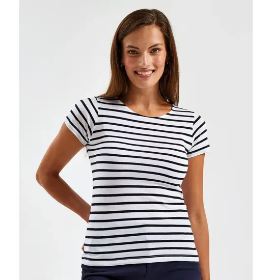 T-shirt donna coastal Marinière a maniche corte Asquith & Fox