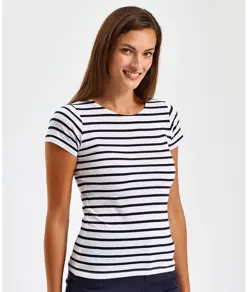 T-shirt donna coastal Marinière a maniche corte Asquith & Fox