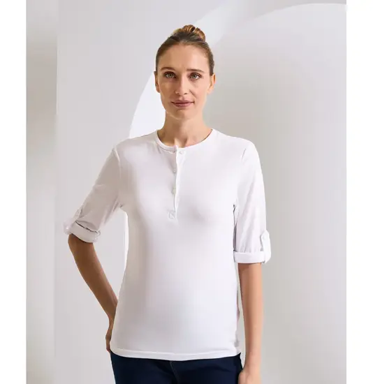 T-shirt donna con maniche arrotolate Long John Premier
