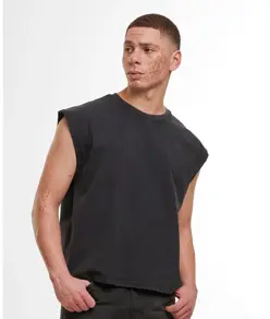 T-shirt smanicata corta pesante vintage Build Your Brand