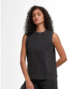 T-shirt smanicata effetto slavato vintage da donna Build Your Brand