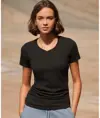 T-shirt stretch scollo a V donna Feel Good SF