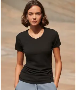 T-shirt stretch scollo a V donna Feel Good SF