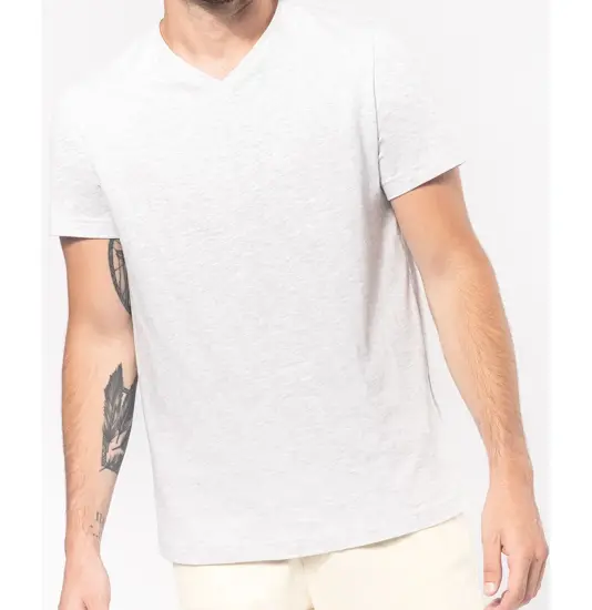 T-shirt uomo con scollo a V a maniche corte Kariban