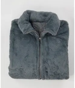 Vestaglia di lusso con zip in pelliccia sintetica stile eschimese Ribbon