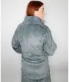 Vestaglia di lusso con zip in pelliccia sintetica stile eschimese Ribbon