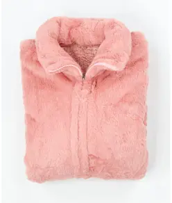 Vestaglia di lusso con zip in pelliccia sintetica stile eschimese Ribbon