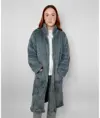 Vestaglia di lusso con zip in pelliccia sintetica stile eschimese Ribbon