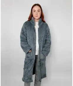 Vestaglia di lusso con zip in pelliccia sintetica stile eschimese Ribbon