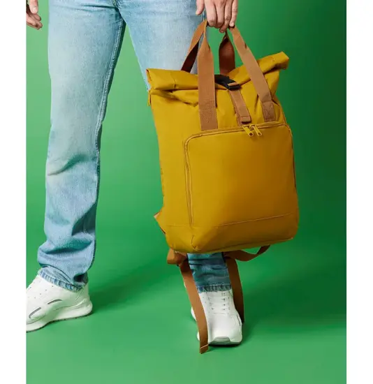 Zaino per laptop roll-top riciclato con doppio manico Bagbase