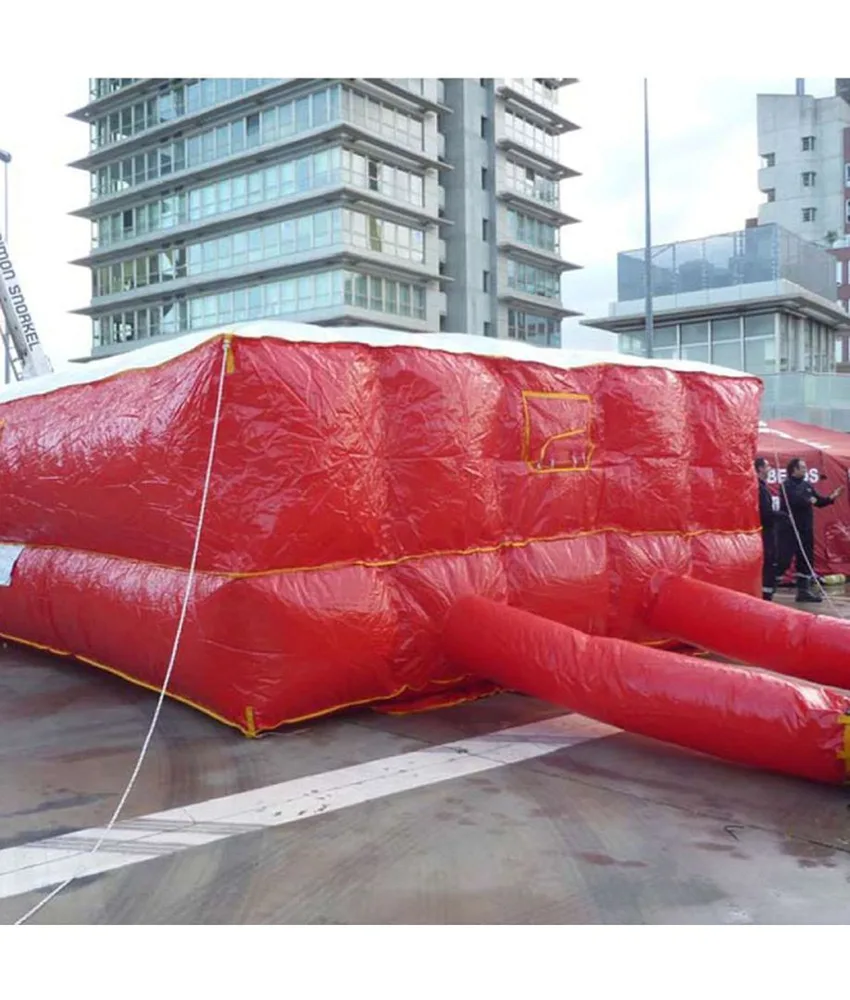 Cuscino da salto pneumatico SAF.R.C., 2 camere gonfiabili per 2 livelli di dissipazione energia urto da caduta - 1 ventilatore - 16 mt