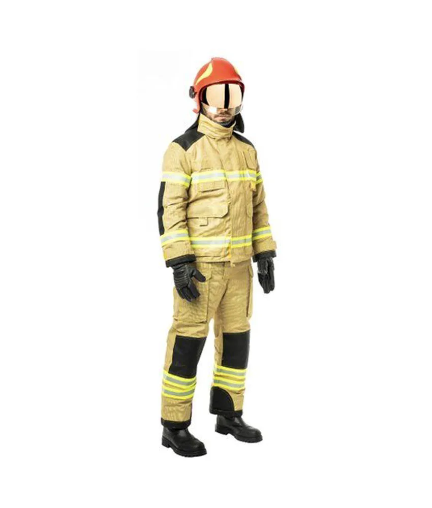 Tuta antincendio Commander PBI, Giacca + copri-pantalone - bande rifrangenti - collo alto
