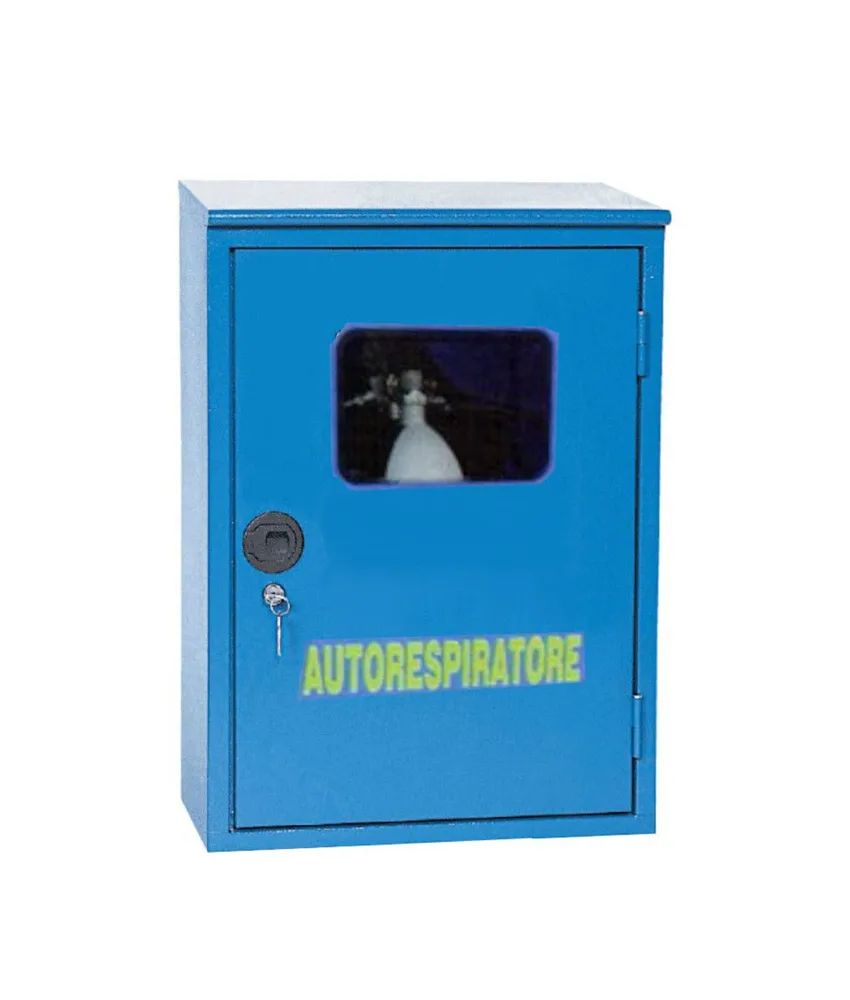 Armadio a muro per autorespiratore, finestra di ispezione in plexiglass - fornito vuoto - 500x280x h850 mm