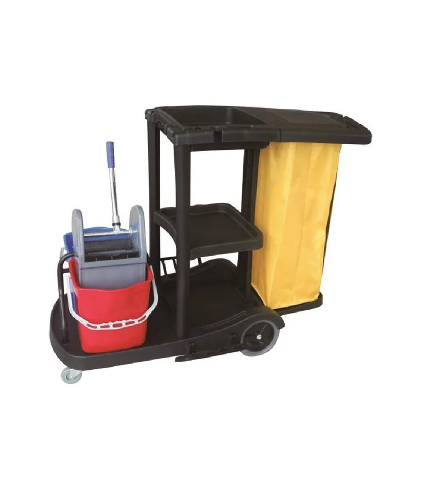 Carrello completo per pulizie in plastica, dimensioni: 92x65x110 cm