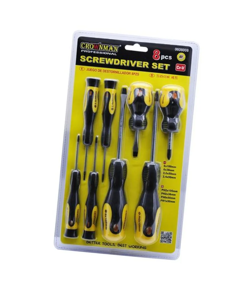 Set cacciaviti da 8 pezzi, piatti e a stella - varie misure