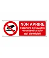 adesivi 'apertura quadro consentita solo agli elettricisti'