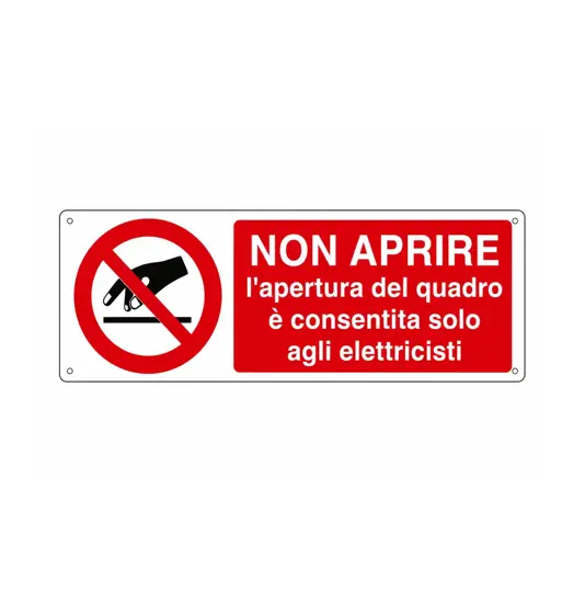 adesivi 'apertura quadro consentita solo agli elettricisti'