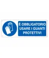 adesivi obbligo guanti protettivi  350 x 125 mm