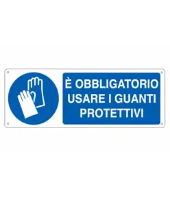 adesivi obbligo guanti protettivi  350 x 125 mm