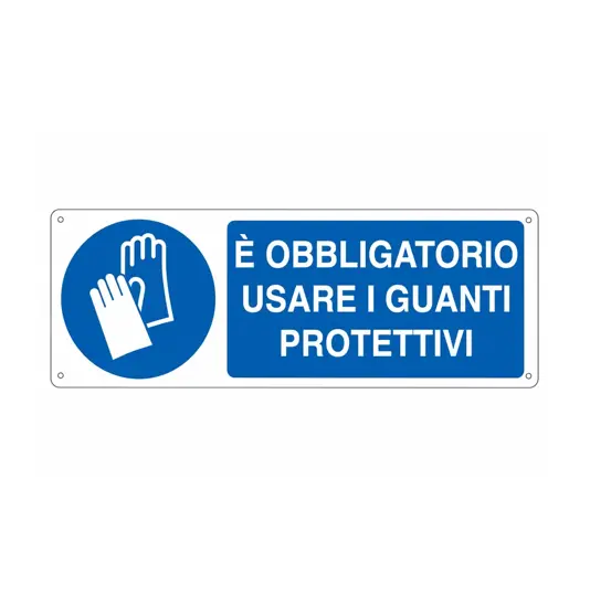 adesivi obbligo guanti protettivi  350 x 125 mm
