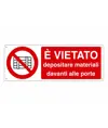 adesivi vietato  depositare materiali davanti alle porte