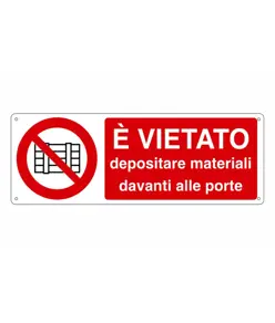 adesivi vietato  depositare materiali davanti alle porte